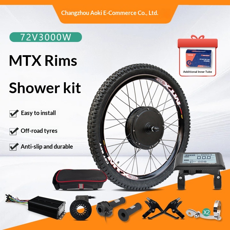 72V 5000W Hub Motor Kit - 72V 3000W 26インチ歯無しホイールハブモーター変換キット マウンテンバイク改造アクセサリー SW900ディスプレイ